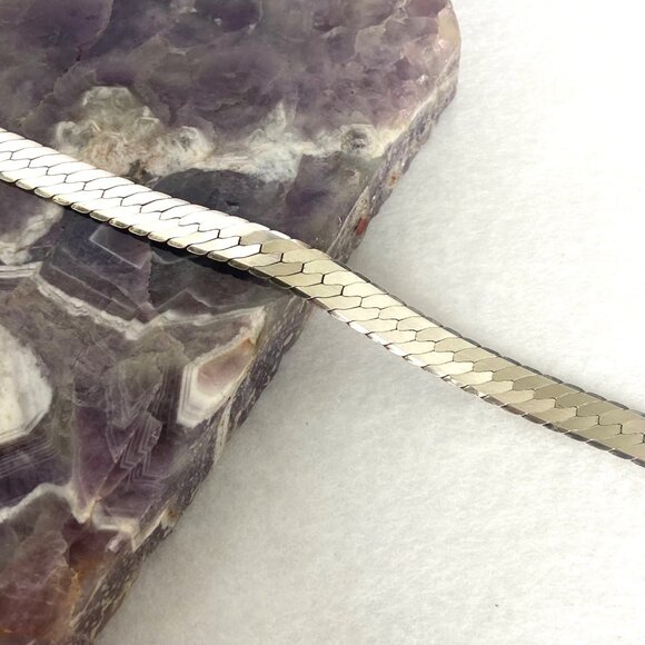 Sterling Silver 925 Italy 6.5MM Wide 16" Italian Herringbone Chain 23g - Picture 6 of 16